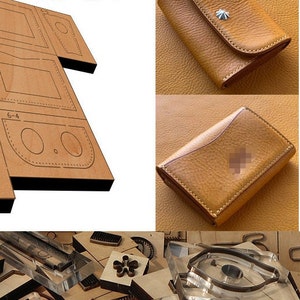 Portamonete/porta carte di credito in pelle, stampo per fustellatura, set di fustelle per punzonatura in pelle personalizzate fatte a mano