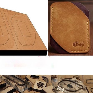 Herramienta para manualidades de cuero, molde troquelado para cortar cuero con funda de tarjeta simple, juego de troqueles de perforación de cuero personalizados hechos a mano