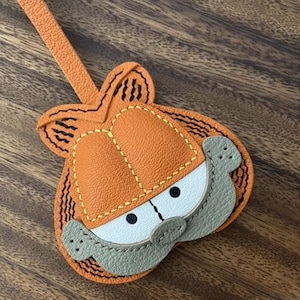 Garfield Cat Doll Anhänger Anpassung Pure Handmade Car Schlüsselanhänger Taschenanhänger Handmade Leather Crafts