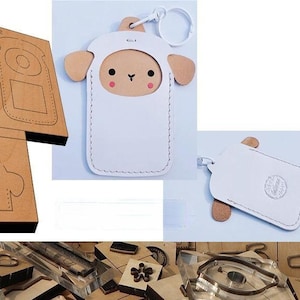 Porte-cartes en cuir de mouton dans un moule, jeu de matrices de perforation en cuir personnalisé fait main, artisanat du cuir