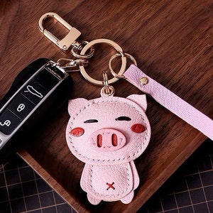 Puppe Schwein Schlüsselanhänger Schultasche Anhänger Anpassung Pure Handmade Car Schlüsselanhänger Taschenanhänger Handmade Leather Crafts