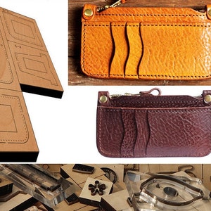 Pochette/sac à main/sac pour cartes Moule de découpe en cuir, outil pour travaux manuels du cuir, jeu de matrices de perforation en cuir personnalisé fait main