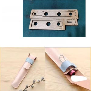 Stampo per fustellatura in pelle per astuccio portapenne, set di fustelle per fustellatura in pelle personalizzate fatte a mano, artigianato in pelle