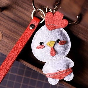 Personnalisation du pendentif Poussin porte-clés cartable Pur fait main voiture porte-clés sac pendentif artisanat en cuir fait main