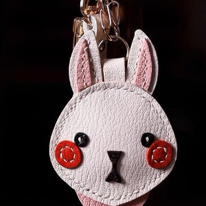 Lapin porte-clés cartable pendentif personnalisation pur fait main voiture porte-clés sac pendentif artisanat en cuir fait main