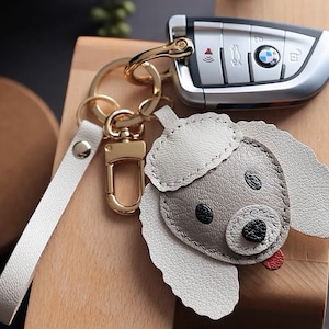Personnalisation du pendentif caniche porte-clés cartable fait main pur porte-clés de voiture pendentif artisanat en cuir fait main