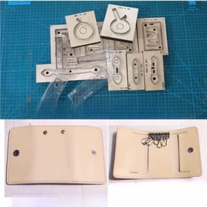 Stampo per coltello portachiavi, stampo per fustellatura in pelle, set di fustelle per punzonatura in pelle personalizzate fatte a mano, artigianato in pelle