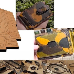 Molde troquelado para cortar cuero de billetera corta, artesanías de cuero, juego de troqueles de perforación de cuero personalizados hechos a mano