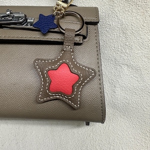 Pendentif porte-clés étoile à cinq branches sur mesure, pendentif de sac porte-clés étoile fait main, artisanat du cuir fait main