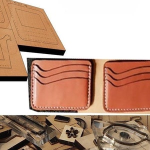 Outil d'artisanat du cuir, sac pour cartes trois couches, moule de découpe en cuir, jeu de matrices de perforation en cuir personnalisé fait main