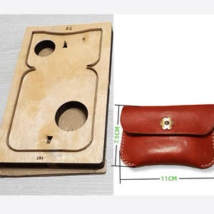 Molde troquelado para cortar cuero, diseño de bolso de tarjeta simple, juego de troqueles de cuero personalizados hechos a mano, artesanías de cuero