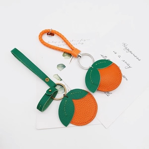 Pendentif Mandarine Personnalisation Pur porte-clés de voiture fait main Pendentif Sac en cuir fait main Artisanat