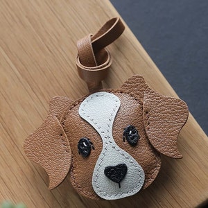 Cocker anglais porte-clés cartable pendentif personnalisation pur fait main voiture porte-clés sac pendentif artisanat en cuir fait main