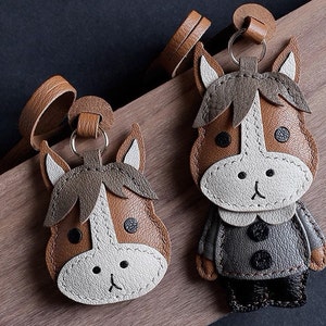 Pendentif porte-clés Les douze animaux du zodiaque et le cheval Personnalisation Porte-clés de voiture pur fait main Pendentif Artisanat en cuir fait main