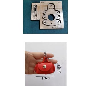 Mini moule de couteau pendentif sac Moule de découpe en cuir, ensemble de matrices de perforation en cuir personnalisé fait main, artisanat du cuir
