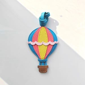 Montgolfière porte-clés cartable pendentif personnalisation pur fait main voiture porte-clés sac pendentif artisanat en cuir fait main