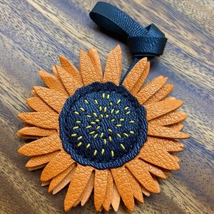 Pendentif tournesol personnalisation pur porte-clés de voiture fait main pendentif sac en cuir fait main artisanat