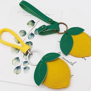 Pendentif citron Personnalisation Pur porte-clés de voiture fait main Pendentif de sac en cuir fait main Artisanat