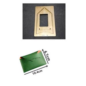 Molde de cuchillo para bolso de tarjeta/monedero simple, molde de corte de cuero, juego de troqueles de perforación de cuero personalizados hechos a mano, artesanías de cuero