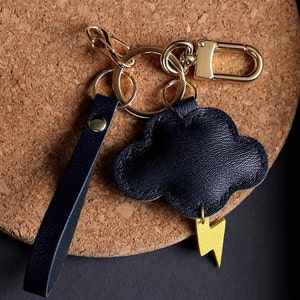 Thundercloud porte-clés cartable pendentif personnalisation pur fait main voiture porte-clés sac pendentif artisanat en cuir fait main