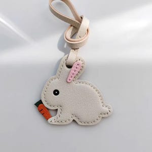 Lapin porte-clés cartable pendentif personnalisation pur fait main voiture porte-clés sac pendentif artisanat en cuir fait main