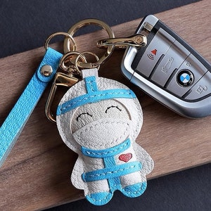 Personnel médical, porte-clés, cartable, pendentif, personnalisation, pur, fait main, voiture, porte-clés, sac, pendentif, fait main, cuir, artisanat