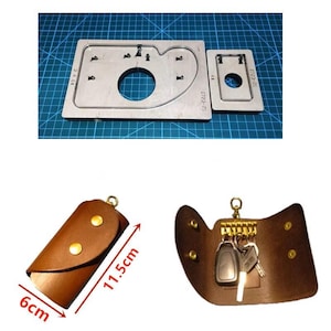 Stampo per coltello portachiavi, stampo per fustellatura in pelle, set di fustelle per fustellatura in pelle personalizzate fatte a mano, artigianato in pelle