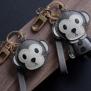 Pendentif porte-clés Les douze animaux du zodiaque du singe Personnalisation Pendentif de sac porte-clés de voiture fait main Artisanat en cuir fait main