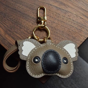Personnalisation à la main Artisanat en cuir Koala Pendentif clé de voiture sac décoration sac pendentif cadeau personnalisé à la main