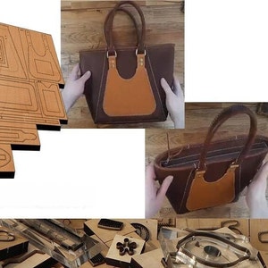 Sac fourre-tout en cuir découpé dans un moule, jeu de matrices de perforation en cuir personnalisé fait main, artisanat du cuir