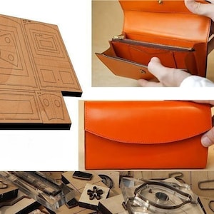 Lange Brieftasche Leder Stanzform, handgefertigte benutzerdefinierte Leder Stanzen Set, Lederhandwerk