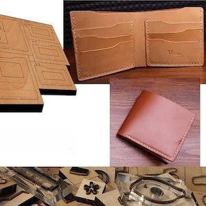 Molde troquelado para cortar cuero de billetera simple, juego de troqueles de cuero personalizados hechos a mano, artesanías de cuero