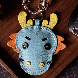 Dragon porte-clés cartable pendentif personnalisation pur fait main voiture porte-clés sac pendentif artisanat en cuir fait main