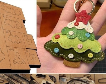 ハンドメイド クリスマスツリー クリスマスツリーペンダント、レザークラフトツール、レザーパンチ