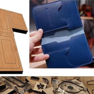 Sac pour cartes pliant, moule découpé et découpé en cuir, jeu de matrices de perforation en cuir personnalisé fait main, travaux manuels du cuir