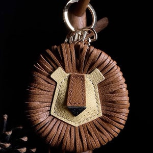 Pendentif lion personnalisation pur porte-clés de voiture fait main sac pendentif artisanat en cuir fait main