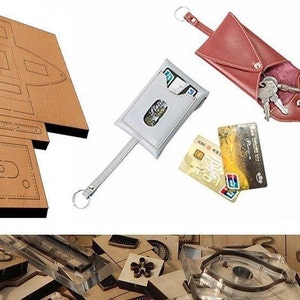 Molde troquelado para cortar cuero, portatarjetas y llavero, juego de troqueles de cuero personalizados hechos a mano, artesanías de cuero