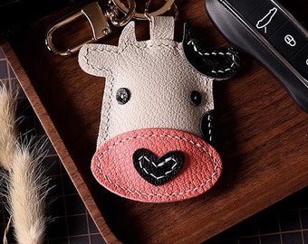 Cattle Keychain Schoolbag Pendant Customization Pure Handmade Car Keychain Bag Pendant Handmade Leather Crafts