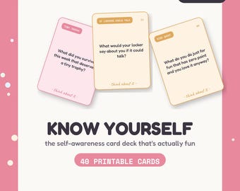 Self-Awareness Card Game for Tweens | 40 Conversation Starters (Digital Download)