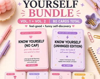 Printable Tween Conversation Cards Bundle | 80 Cards, 2 Decks | Self-Awareness Game | Family & Classroom | Instant Download