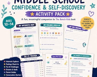 Tween Activity Kit | Self Discovery Workbook Pack for Ages 10-14 (PDF Instant Download)