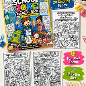 Middle School Joke Coloring Book, Funny Coloring Pages for Tweens, Classroom Activity, Instant Download image 6