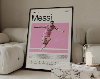 Messi Inter Miami Poster – Minimalist Football Art (Digital Download)