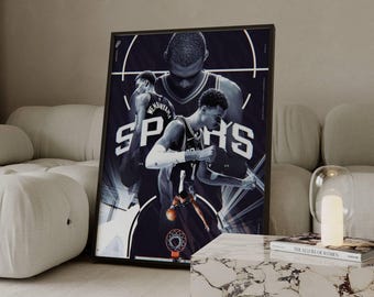 Victor Wembanyama Spurs Poster, NBA Rookie Wall Decor (Digital Download)