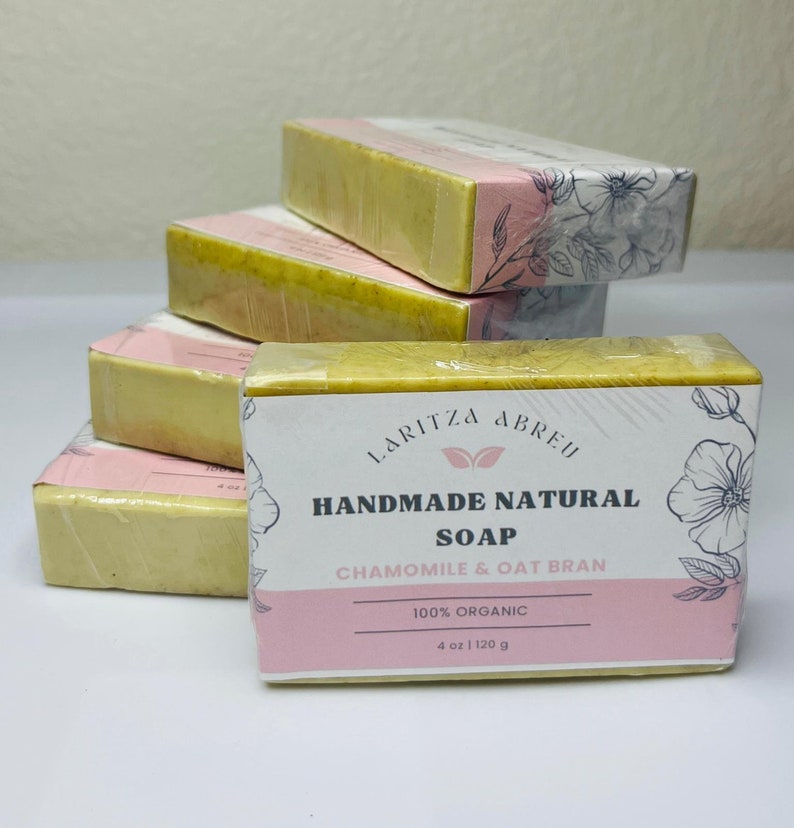 100 Organic Chamomile and Oatmeal Bar Soap Without Parabens. Etsy