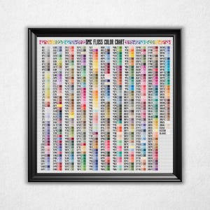 DMC Floss by Number - Cross Stitch Pattern PDF, Thread Sample & Reference Guide, Counted Crossstitch