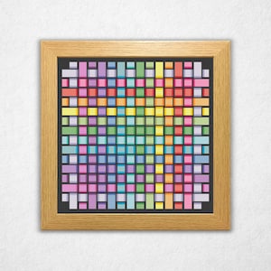 Rainbow Weave (Large) - Cross Stitch Pattern PDF, Geometric Style Abstract Counted Crossstitch