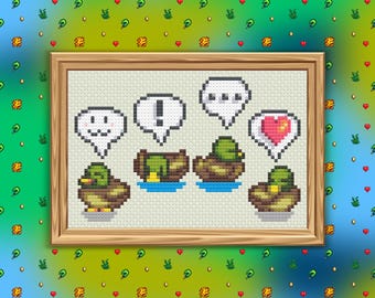 Stardew Duck Sprites - Cross Stitch Pattern PDF, Video Game Inspired Counted Crossstitch