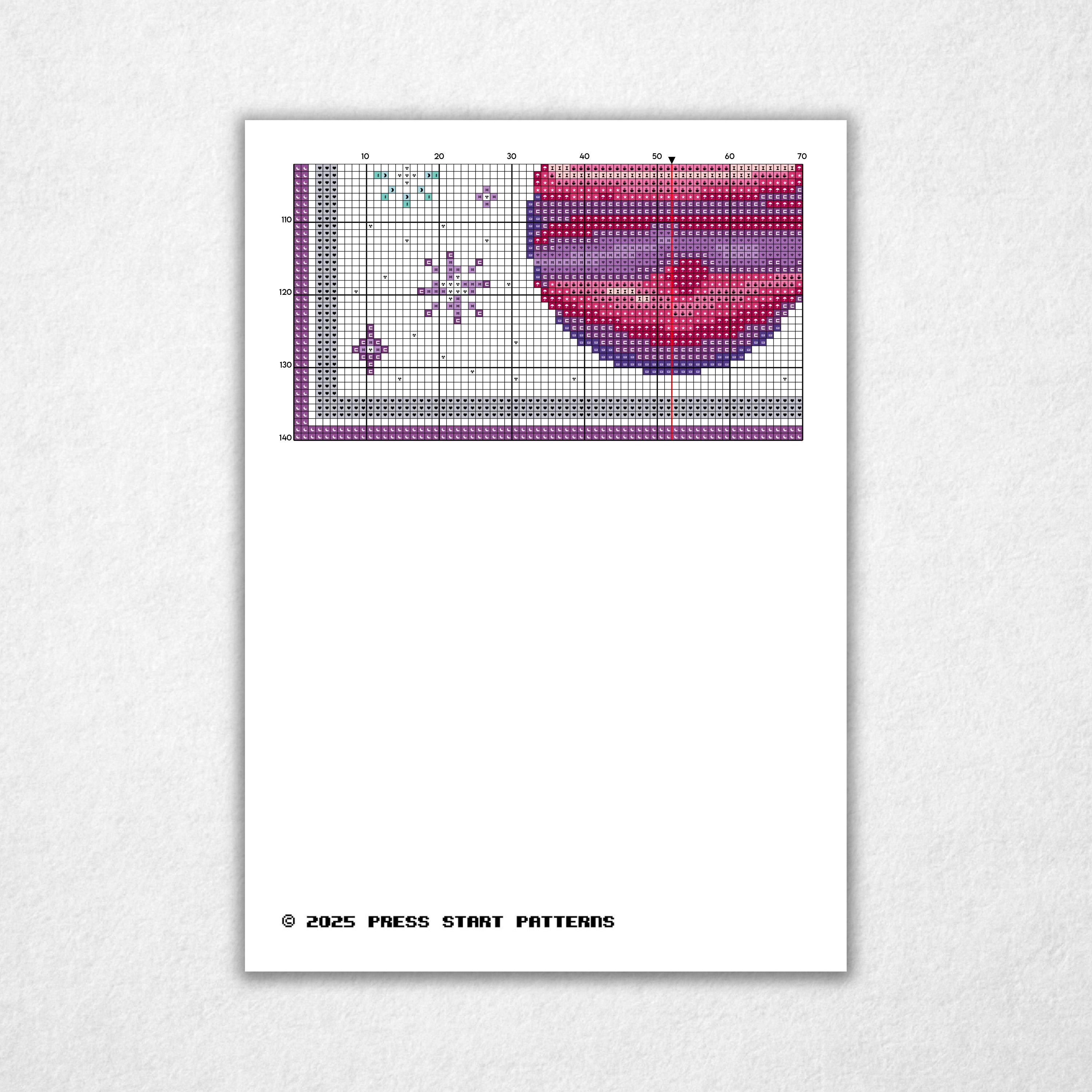 Cosmic Alignment Cross Stitch Pattern - Rainbow Solar System Pixel Art ...