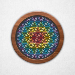 Rainbow Triangles - Cross Stitch Pattern PDF, Geometric Style Counted Crossstitch